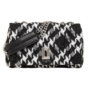 Karl Lagerfeld Paris Lafayette Black and White Tweed Crossbody Bag NWT